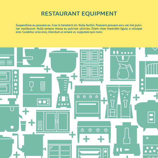 专业烹饪设备理念旗帜扁平化风格图片下载