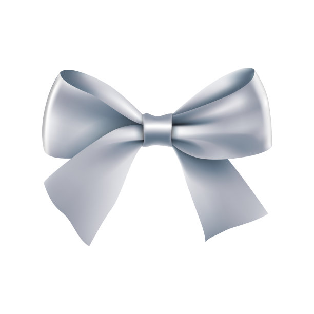 装饰银丝带蝴蝶结图片下载