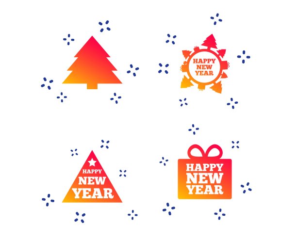 新年快乐。圣诞树。向量图片下载