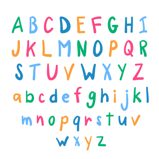 时髦的英文字母在手绘风格。图片下载