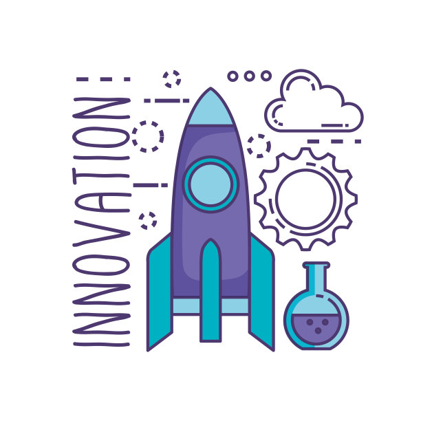 带有创新图标的火箭发射器图片下载