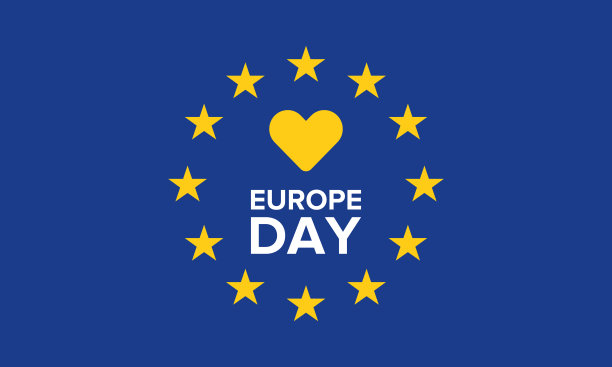 欧洲的一天。每年五月的公共假期。是两个年度纪念日的名称- 5月5日由欧洲理事会和5月9日由欧洲联盟。海报、卡片、横幅和背景。矢量图图片下载