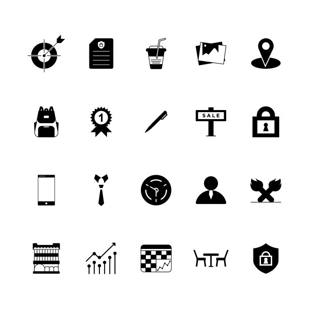 业务图标集-办公室符号集向量图片下载