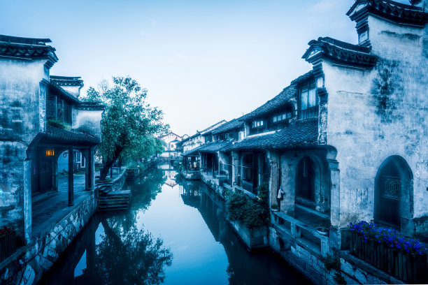 中国南浔古镇沿河民居图片下载