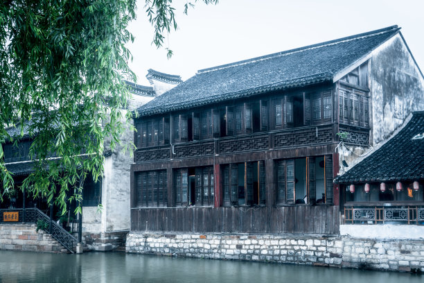 中国南浔古镇沿河民居图片下载