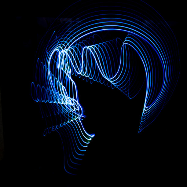 抽象光画-蓝线图片下载