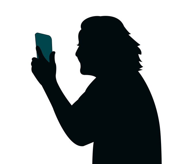 女人自拍剪影矢量图片下载