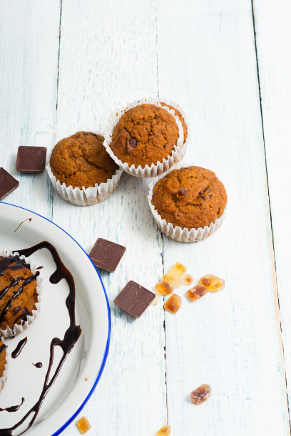 巧克力奶油松饼图片下载