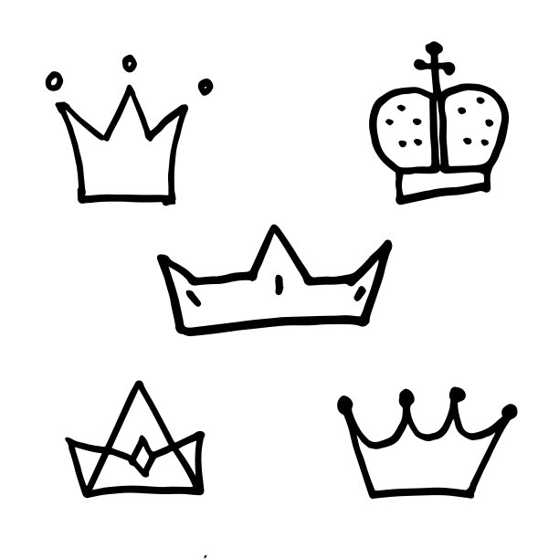 简单的手绘皇冠涂鸦风格。图片下载