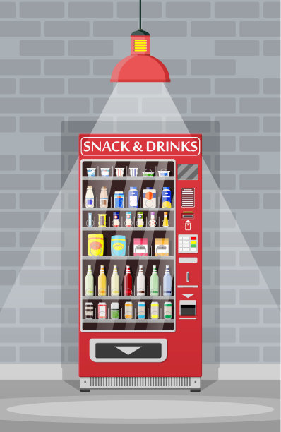自动贩卖机提供食物和饮料。图片下载