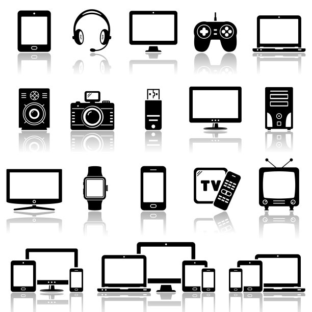 设置现代数字设备图标集图片下载