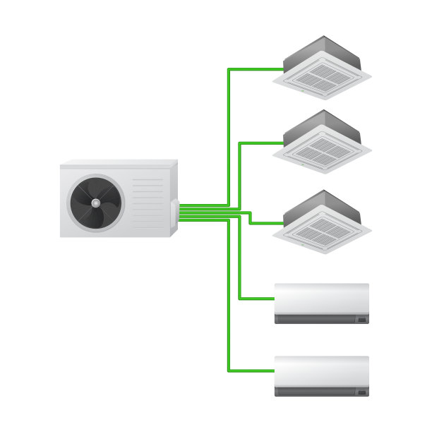 多分体式空调系统。图片下载
