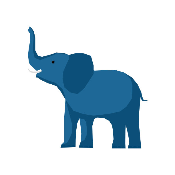 抽象可爱的剪纸大象图案。图片下载