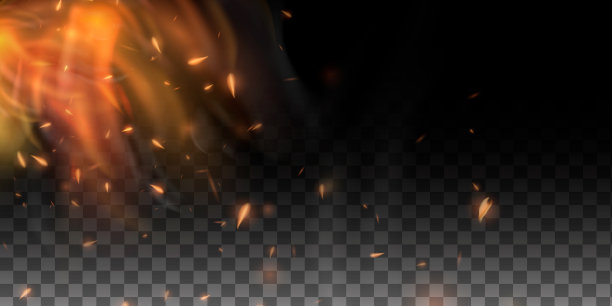 现实的火焰。燃烧发光粒子图片下载