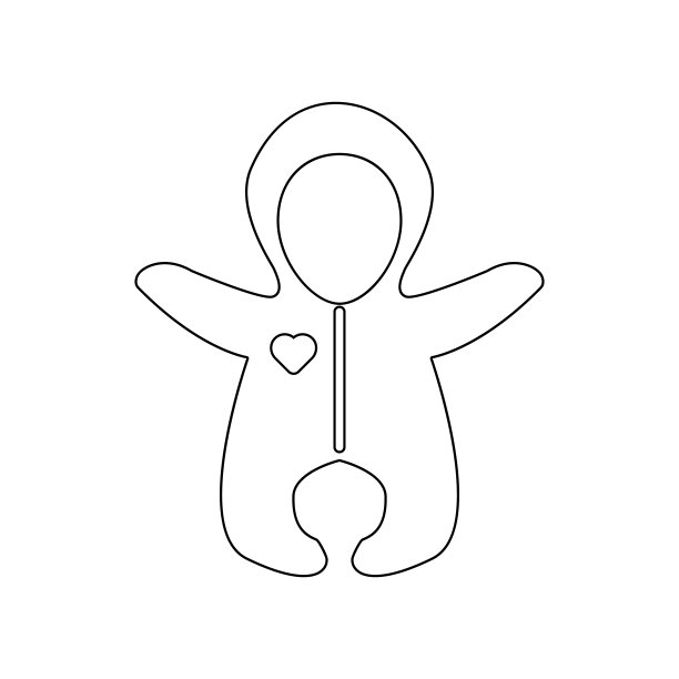 婴儿连裤童装图标。元素婴儿的移动概念和网页应用图标。轮廓线、细线图标用于网站设计开发、应用程序开发图片下载