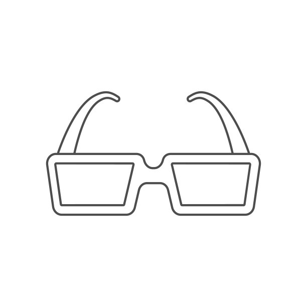 3 d眼镜图标。一组电影元素图标。优质的平面设计。标志和符号收集图标为网站，网页设计，移动应用在白色背景图片下载