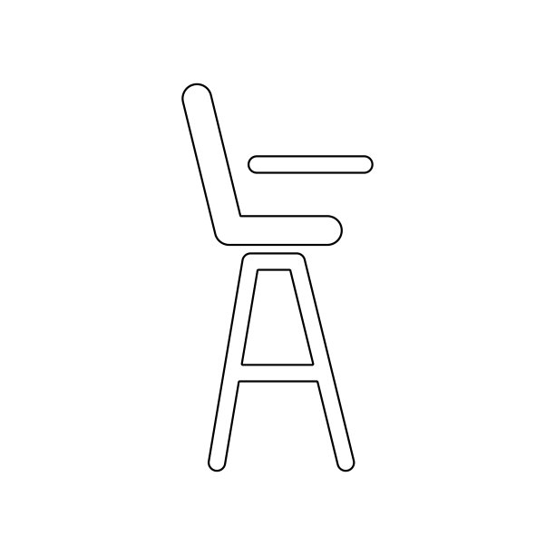 婴儿高脚椅图标。元素婴儿的移动概念和网页应用图标。轮廓线、细线图标用于网站设计开发、应用程序开发图片下载