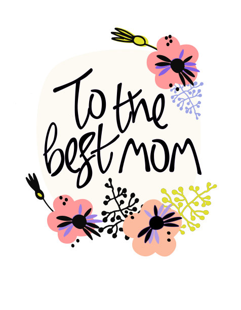 To the best mom. Mother’s day greeting card in Scandinavian style图片下载