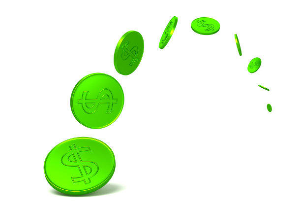 带有美元符号的绿色硬币图片下载