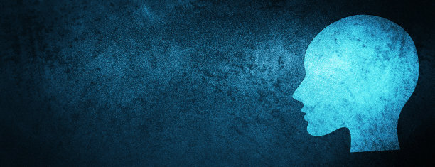 女主面图标特殊的蓝色横幅背景图片下载