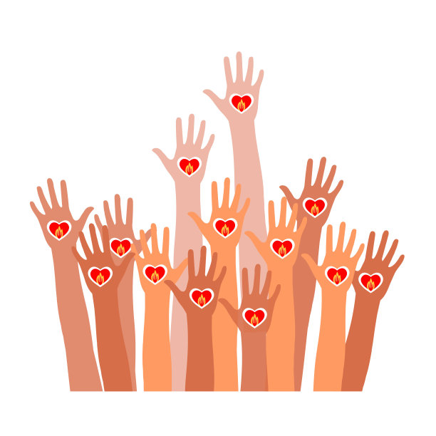 手与火的关怀图标里面。甜蜜记忆悲伤的象征。图片下载