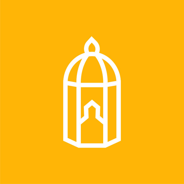 斋月卡里姆阿拉伯灯笼标志-清真寺灯光图标图片下载