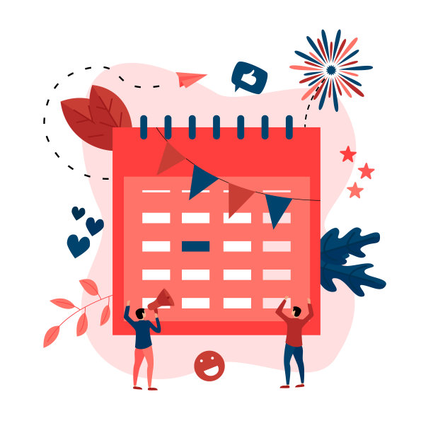 节日日历插图与紫色标记在大喜的日子图片下载