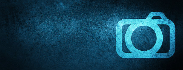 相机图标特殊的蓝色横幅背景图片下载