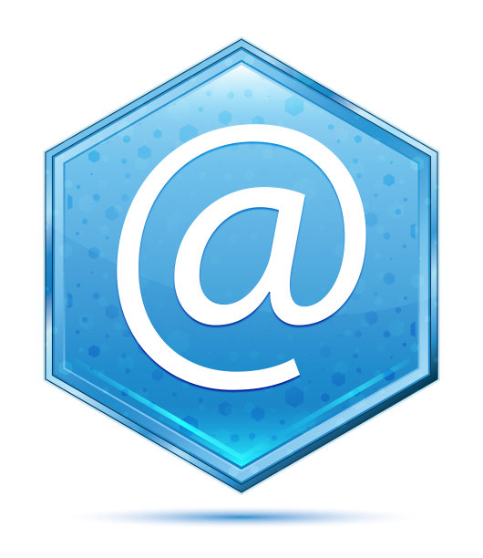 电子邮件地址图标水晶蓝色六边形按钮图片下载