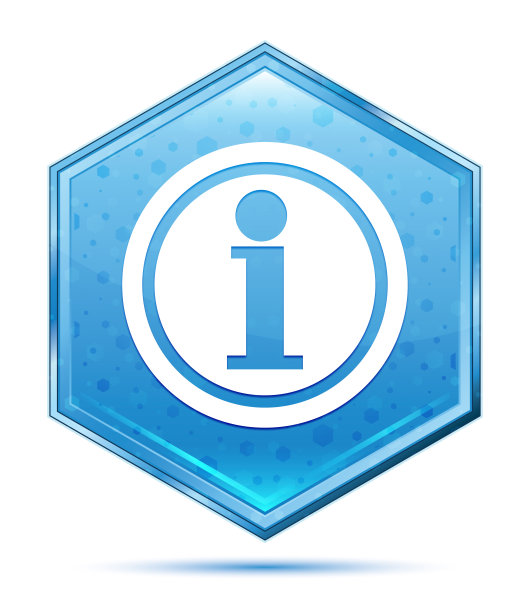 信息图标水晶蓝色六角形按钮图片下载