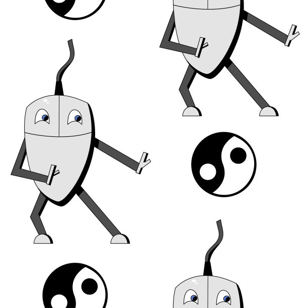 功夫电脑鼠标。无缝模式图片下载