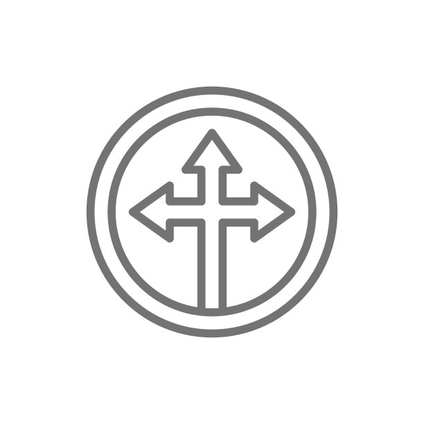 箭头交叉三向指示线条图标图片下载