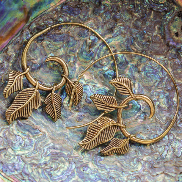 波西米亚风格的黄铜耳环图片下载