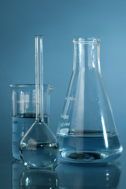 化学玻璃器皿的近距离照片图片下载