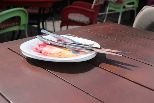 吃完甜点后把盘子清空图片下载