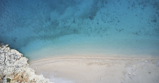 夏天海滩的鸟瞰图图片下载