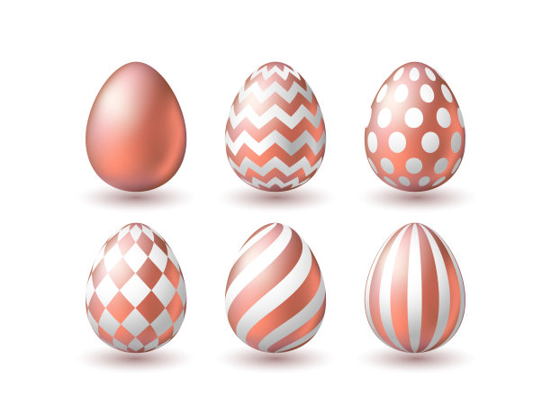 一套逼真的粉色金蛋图片下载