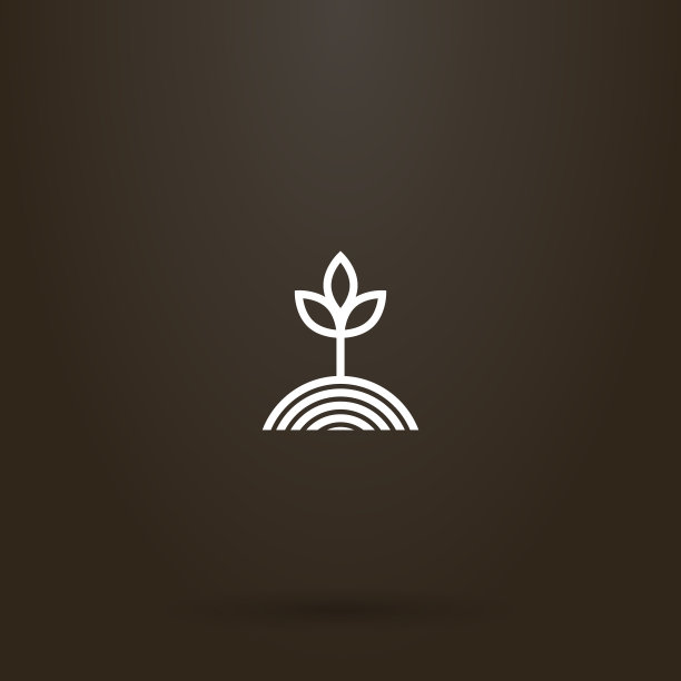 向量线艺术标志植物生长从花园床图片下载