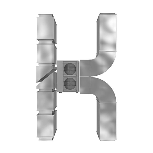 字母K的空调和通风管道图片下载