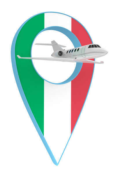 私人飞机与徽章导航国旗意大利图片下载