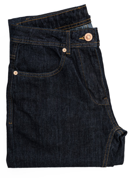 深蓝色的牛仔裤。孤立在白色背景上。图片下载