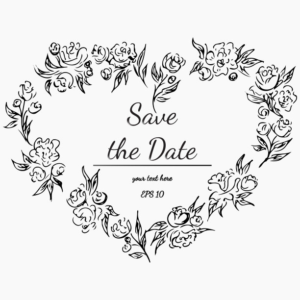 向量插图的抽象设置玫瑰或牡丹花在灰色的背景。手绘素描的一朵花。采购产品花心框架设计元素的邀请，贺卡，海报，博客图片下载