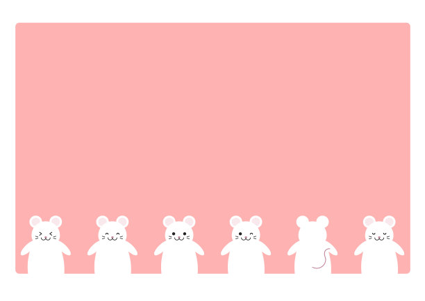 鼠标插图:粉色边框图片下载