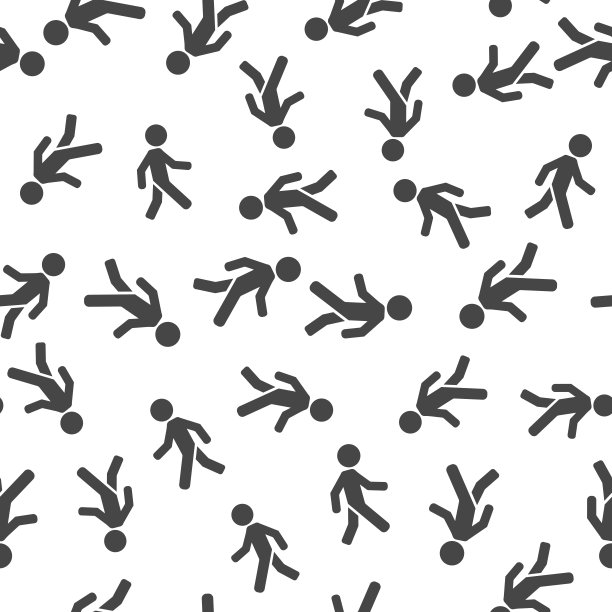 行走的行人的矢量图标。白色背景上行走的人矢量无缝模式的插图。图片下载