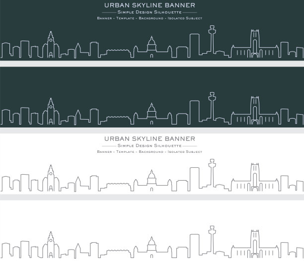 利物浦单线天际线横幅图片下载