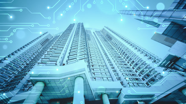 摘要以数字建筑为背景，以数字技术为房地产企业的概念图片下载
