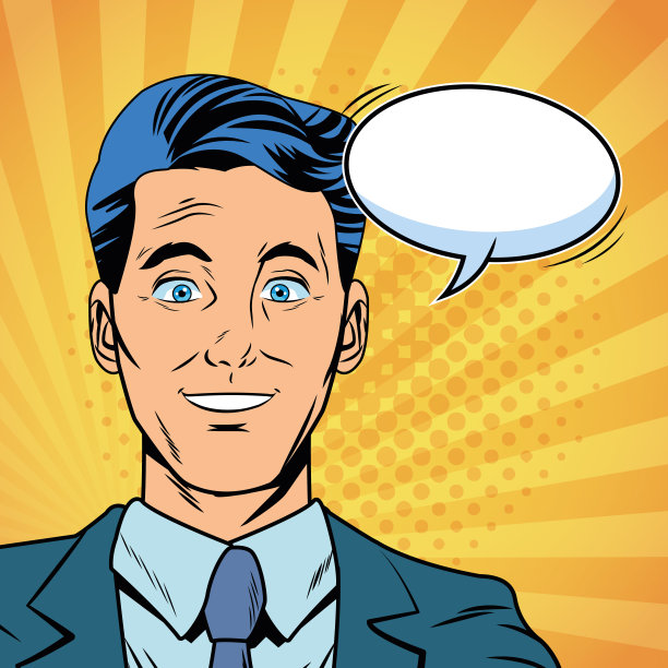 商人说话的波普艺术卡通图片下载