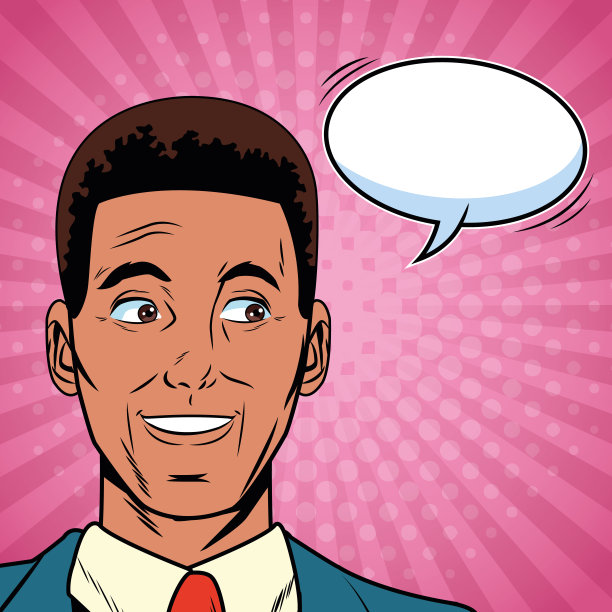 商人说话的波普艺术卡通图片下载