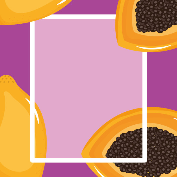 新鲜木瓜方框图片下载