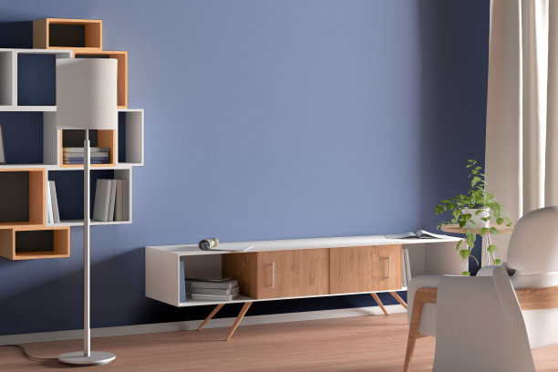 现代客厅里的电视柜图片下载